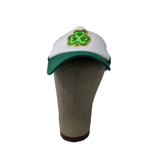 Spritz Shamrock Lucky Clover Trucker Hat Snapback Mesh Back White Green w/Tags