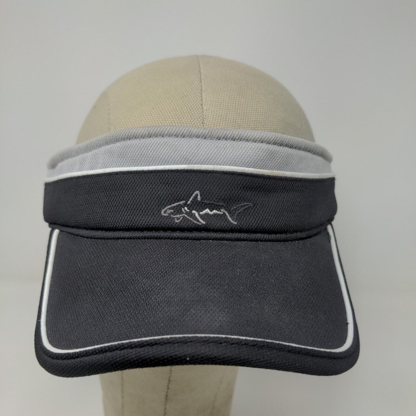 Greg Norman Men's Slideback Sun Visor Cap Hat black OSFA Embroidered Shark Logo