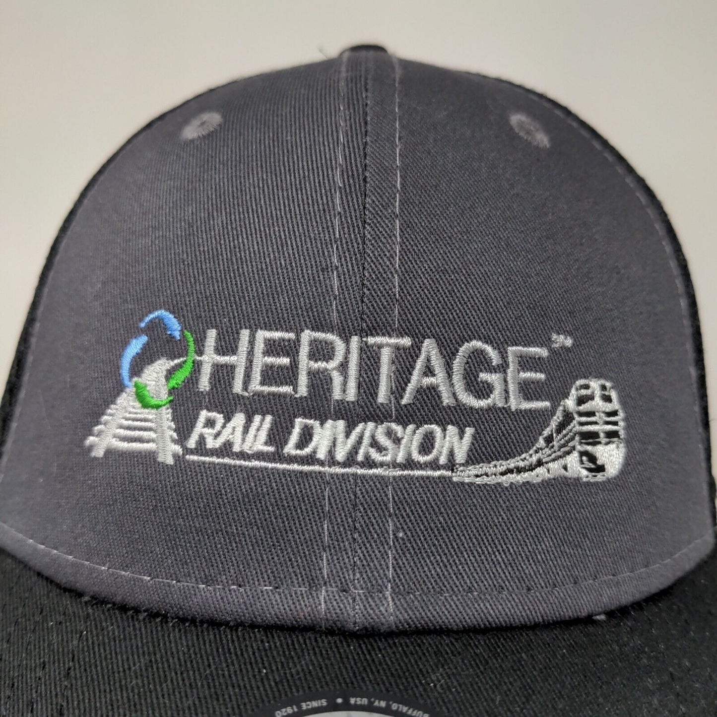 New Era Men's 9Forty Heritage Rail Division Snapback Mesh Back Hat Black OSFM