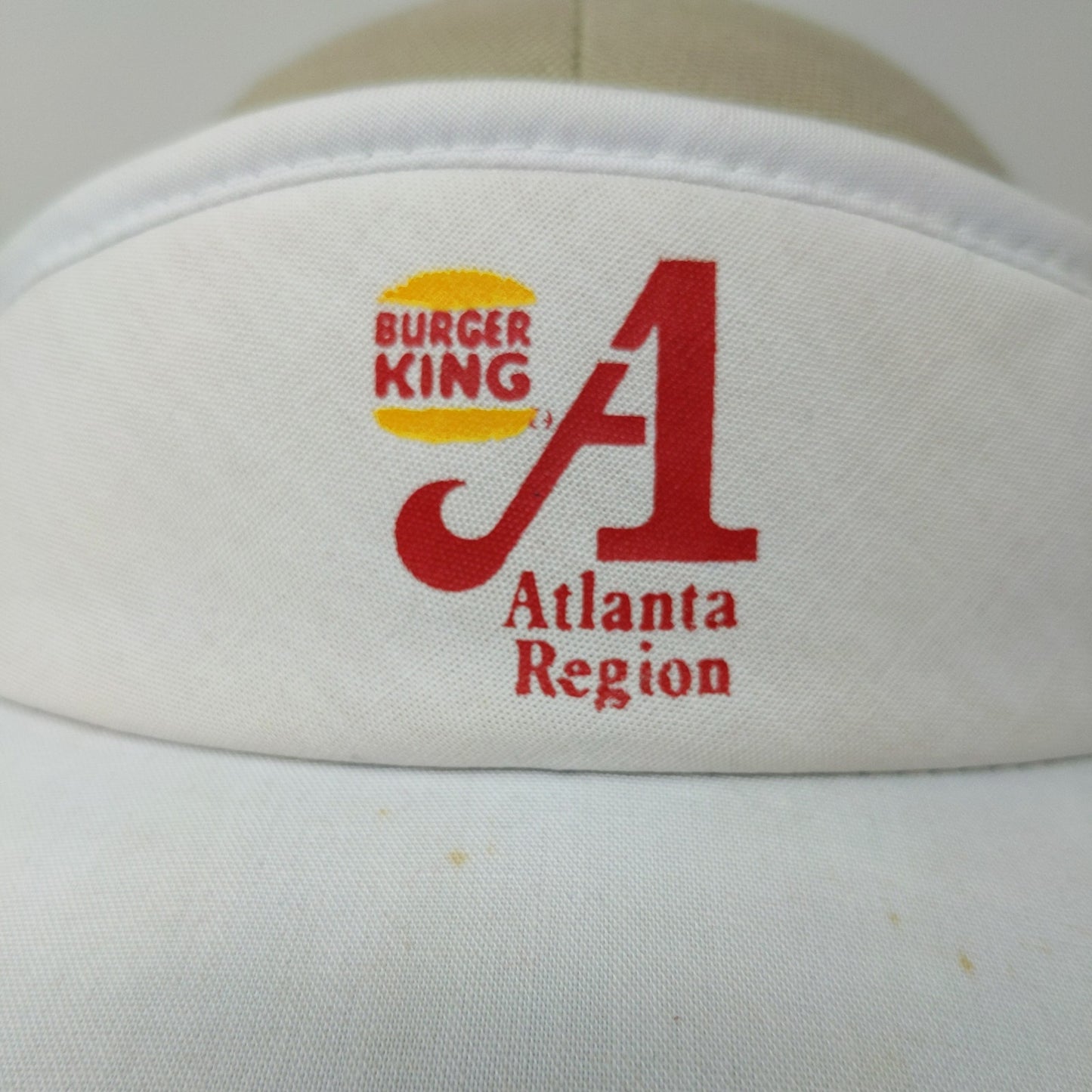 Burger King Atlanta Region Slideback Sun Visor Hat White Graphic Logo