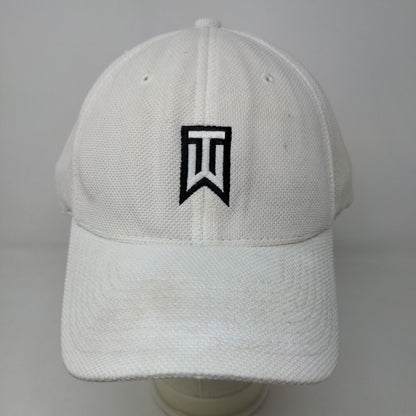 Nike Tiger Woods Men's Fitted Flexfit Hat White Embroidered Logo Distressed