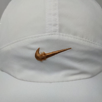 Nike Featherlight Dri Fit Men's Strapback Hat White Embroidered Swoosh Logo