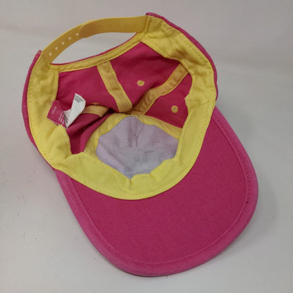 Disney Girl's Snapback Hat Pink Yellow Graphic Minnie Mouse Logo Cotton