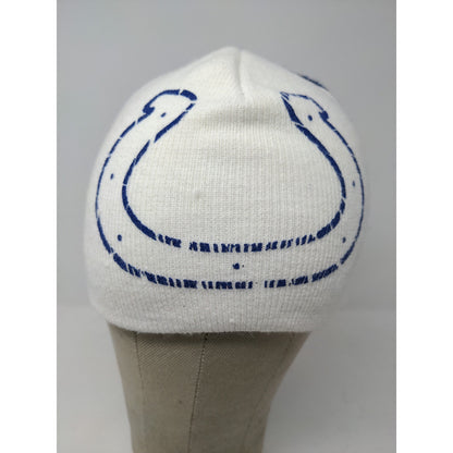 NFL Indianapolis Colts Beanie Hat OSFA Blue & White Embroidered & Graphic Logos