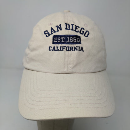 Big X Men's Slideback Hat Tan San Diego California Cap Cotton Embroidered