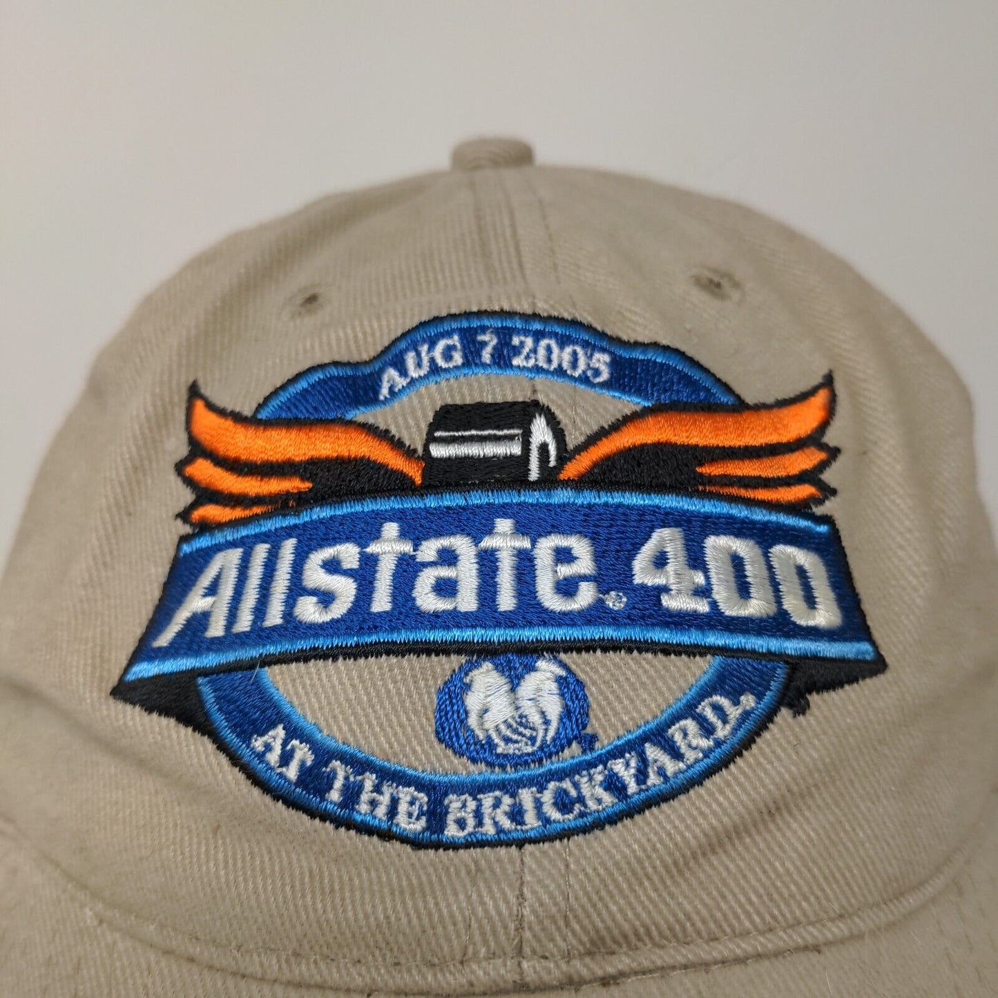 Allstate 400 at the Brickyard Slideback Hat Beige Adjustable Embroidered 2005