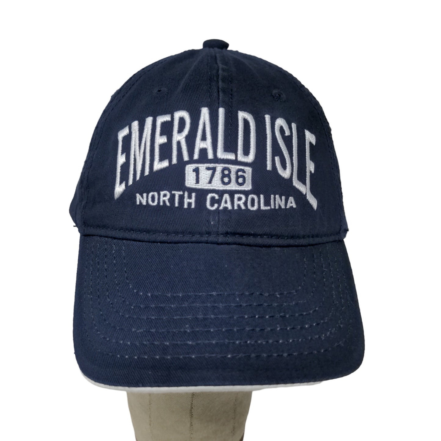 Wings Emerald Isle North Carolina Strapback Hat Blue Adjustable Embroidered