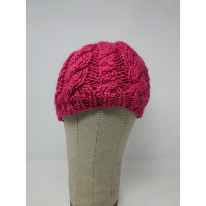 Girls The North Face Cable Knit Hat 70% Acrylic 20% Wool 10% Alpaca Pink Size M