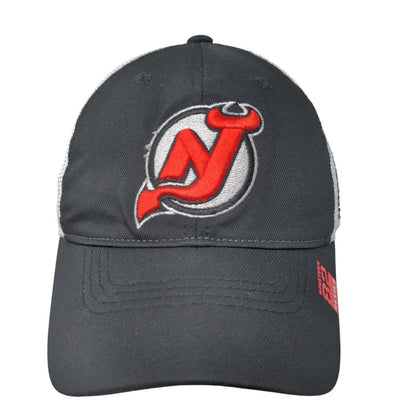 NHL Center Ice Men's Mesh Back Hat Black White New Jersey Devils Embroidered