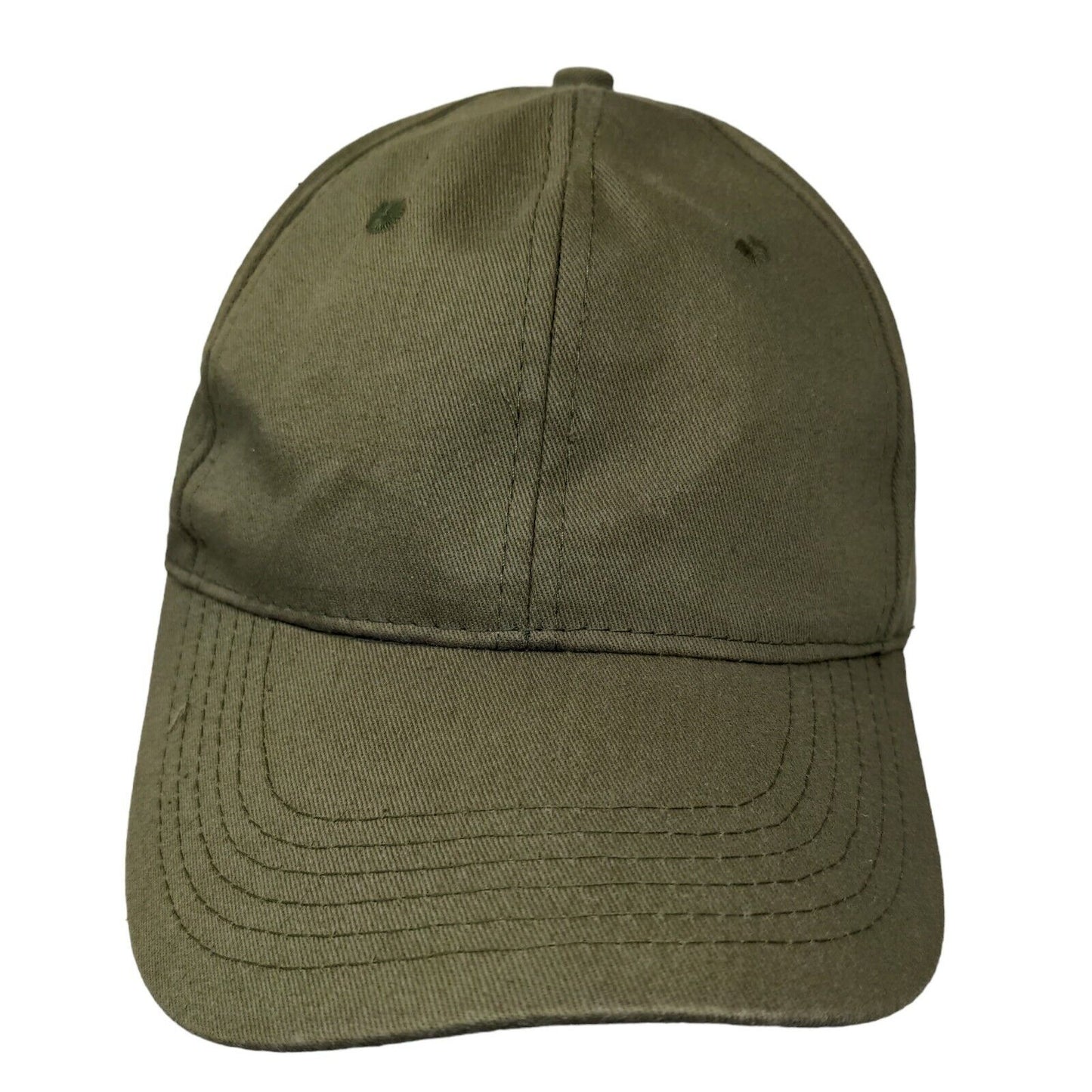 Unbranded Men's Strapback Hat Green Size 58CM Blank 100% Cotton