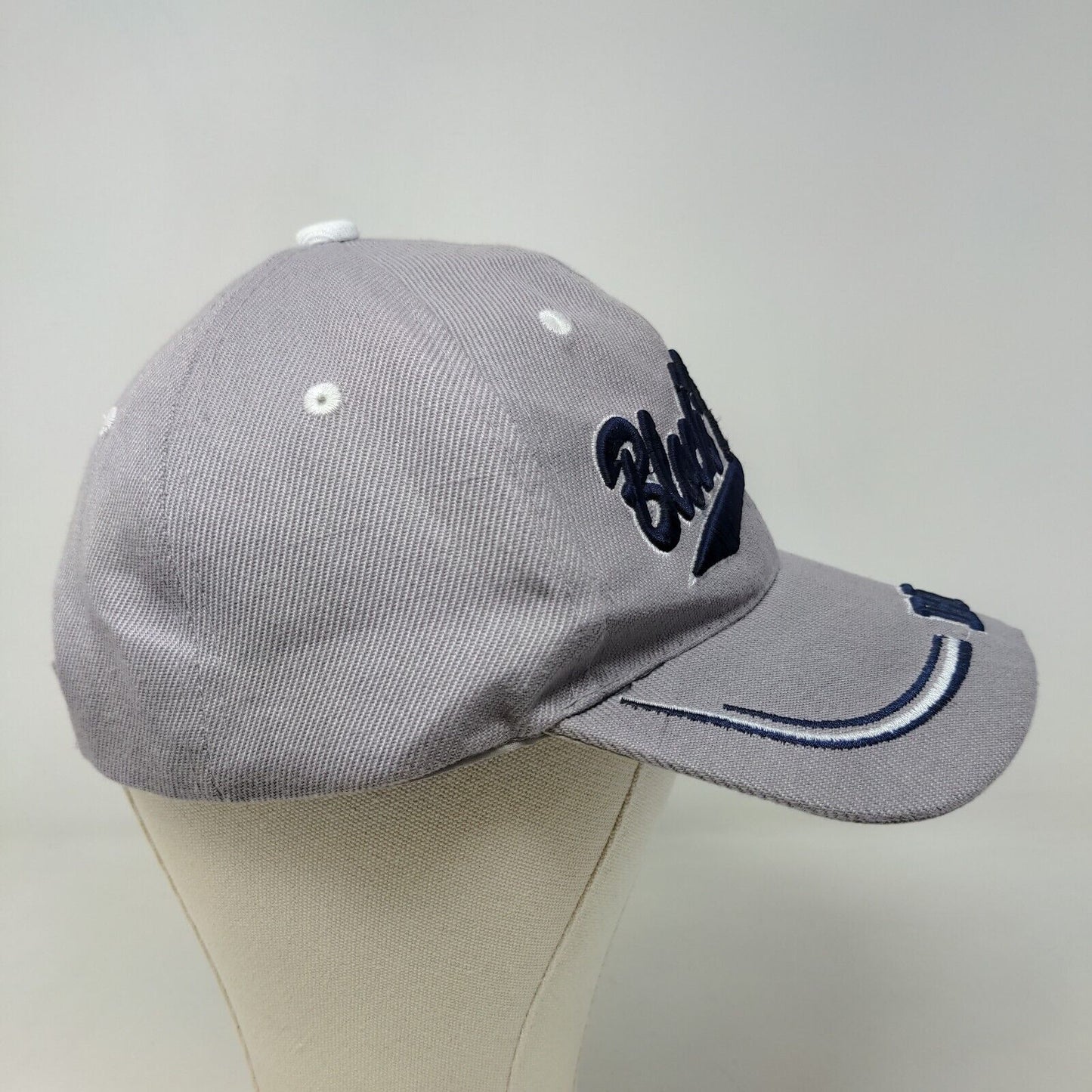 Block Island Men's Strapback Hat Gray Embroidered Logo 100% Acrylic