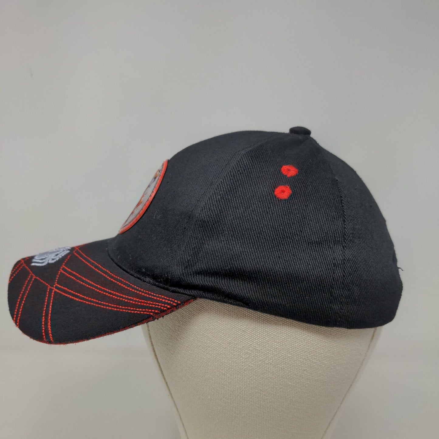 Marvel Kids Spider Man Boy's Strapback Hat Black Size 8-14 Embroidered