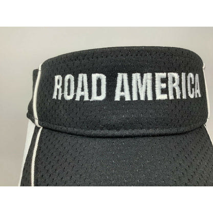 Road America Augusta Sportswear Visor Black & White Size Adult Hook & Loop