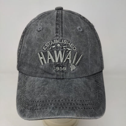 Unbranded Men's Slideback Hat Gray Adjustable Embroidered Hawaii Logo 1959