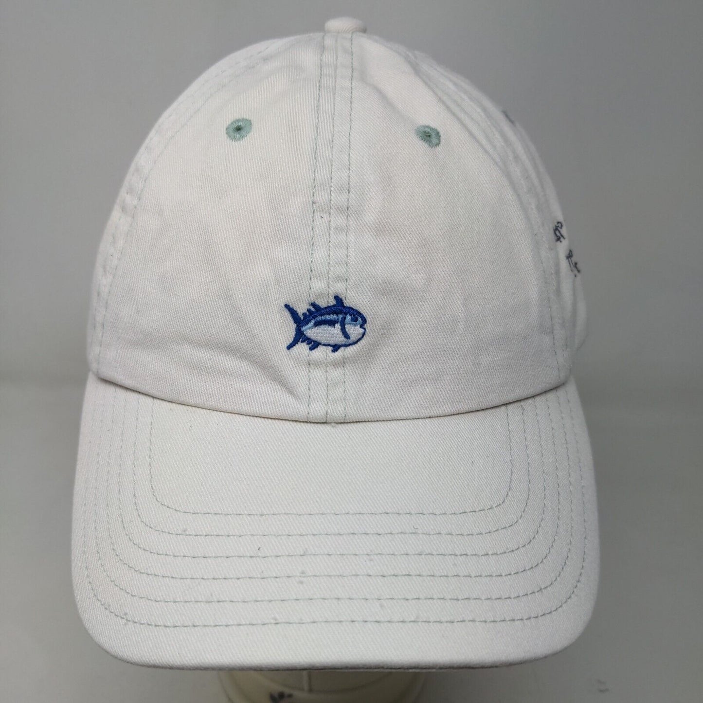 Southern Tide Slideback Hat Cream Adjustable 100% Cotton Embroidered Fish Logo