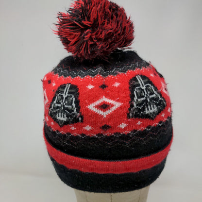 Star Wars Men's Knit Beanie Hat Cap Black Red One Size Acrylic