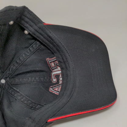 RCA Embroidered Strapback Hat Cap Black Red Accents 100% Cotton