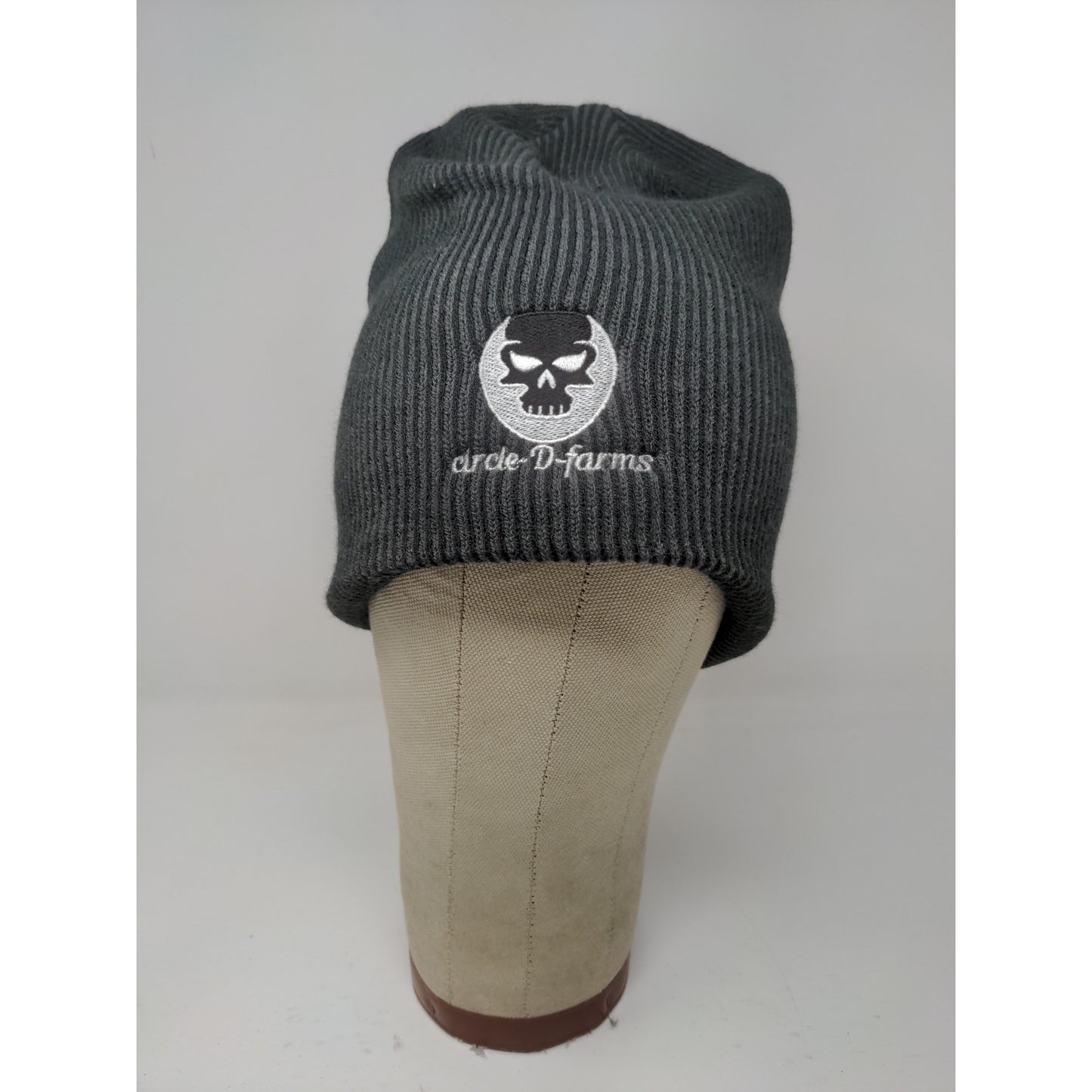 Port Authority Circle D Farms Beanie Hat Embroidered Skull Logo Black