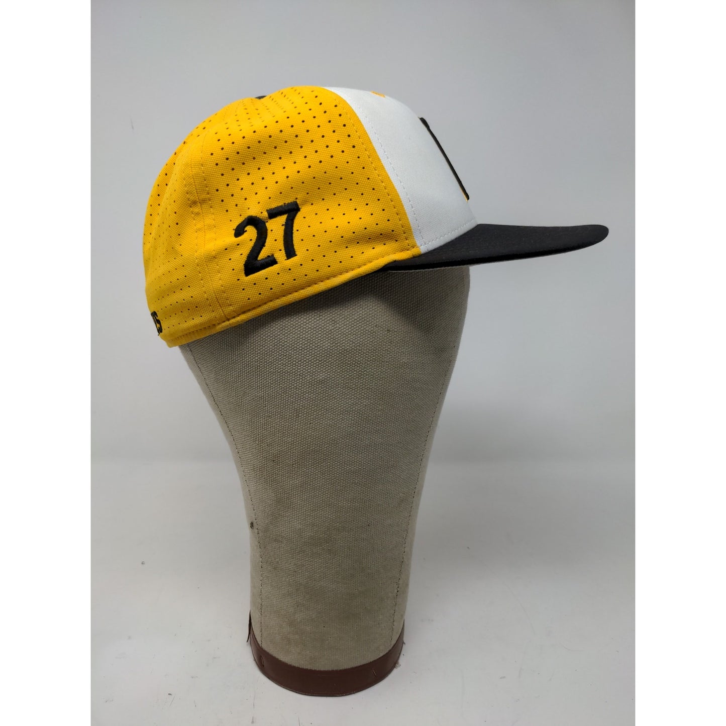 Nike True Dri Fit Hat MLB ABC Baltimore Orioles #27 White Black & Gold Size S/M