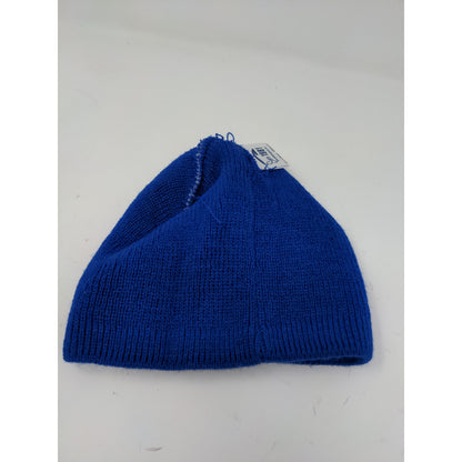 W Feather Logo Beanie Hat Embroidered Logo Blue Soft My Town Originals