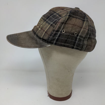 FedEx Mens Slideback Hat Brown Plaid OSFA One Size Embroidered Logo