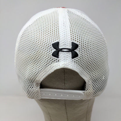 Under Armour Men's Mesh Back Snapback Hat Red White OSFA Embroidered Logo