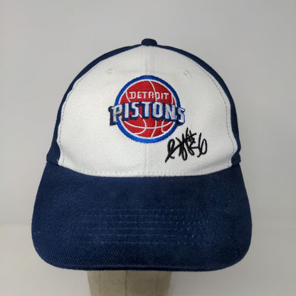 Detroit Pistons Men's NBA Ben Wallace Strapback Hat Blue White Embroidered #36