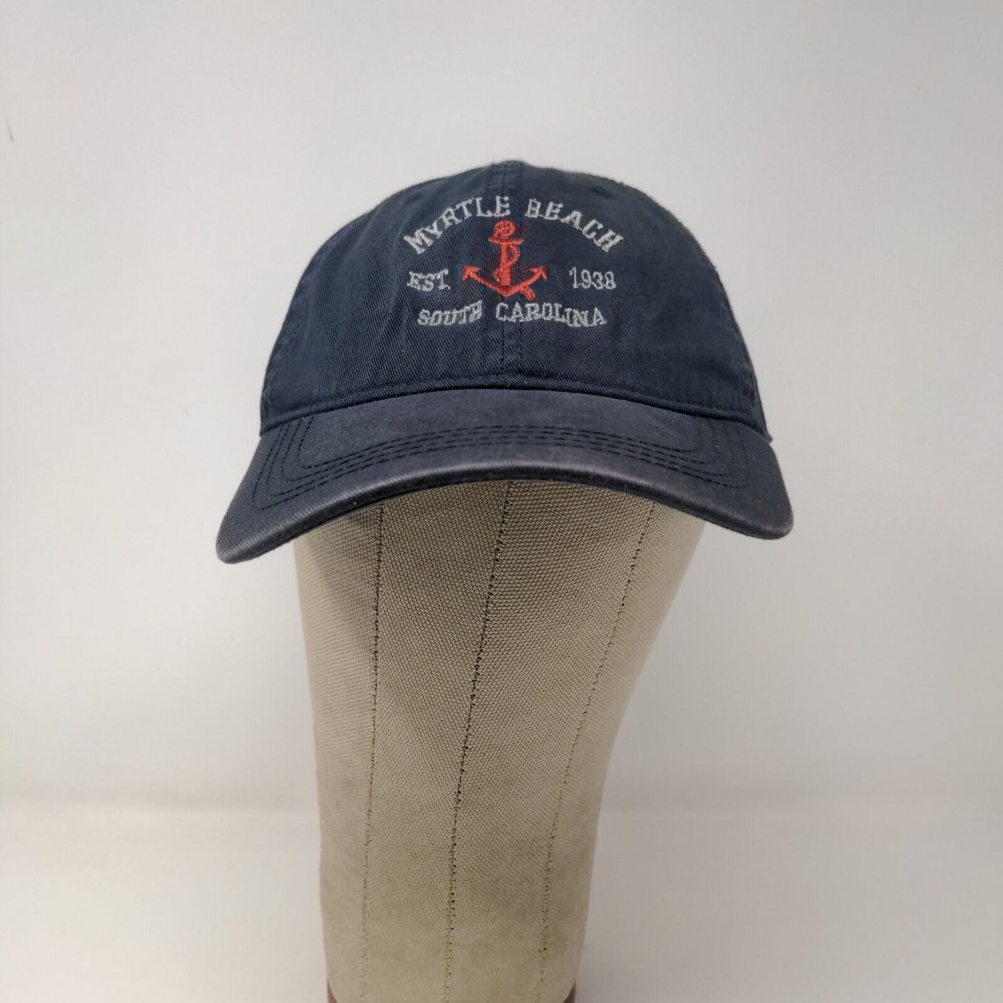 Prairie Mountain Men's Slideback Hat Blue Myrtle Beach South Carolina Logo