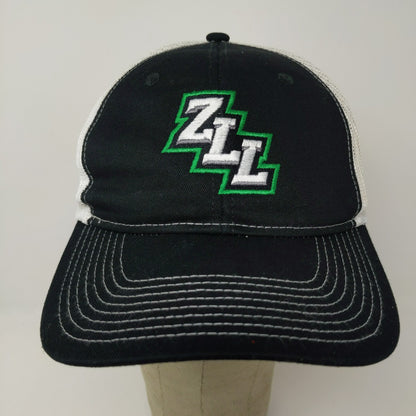Port Authority Snapback Meshback Hat Embroidered ZLL Black White