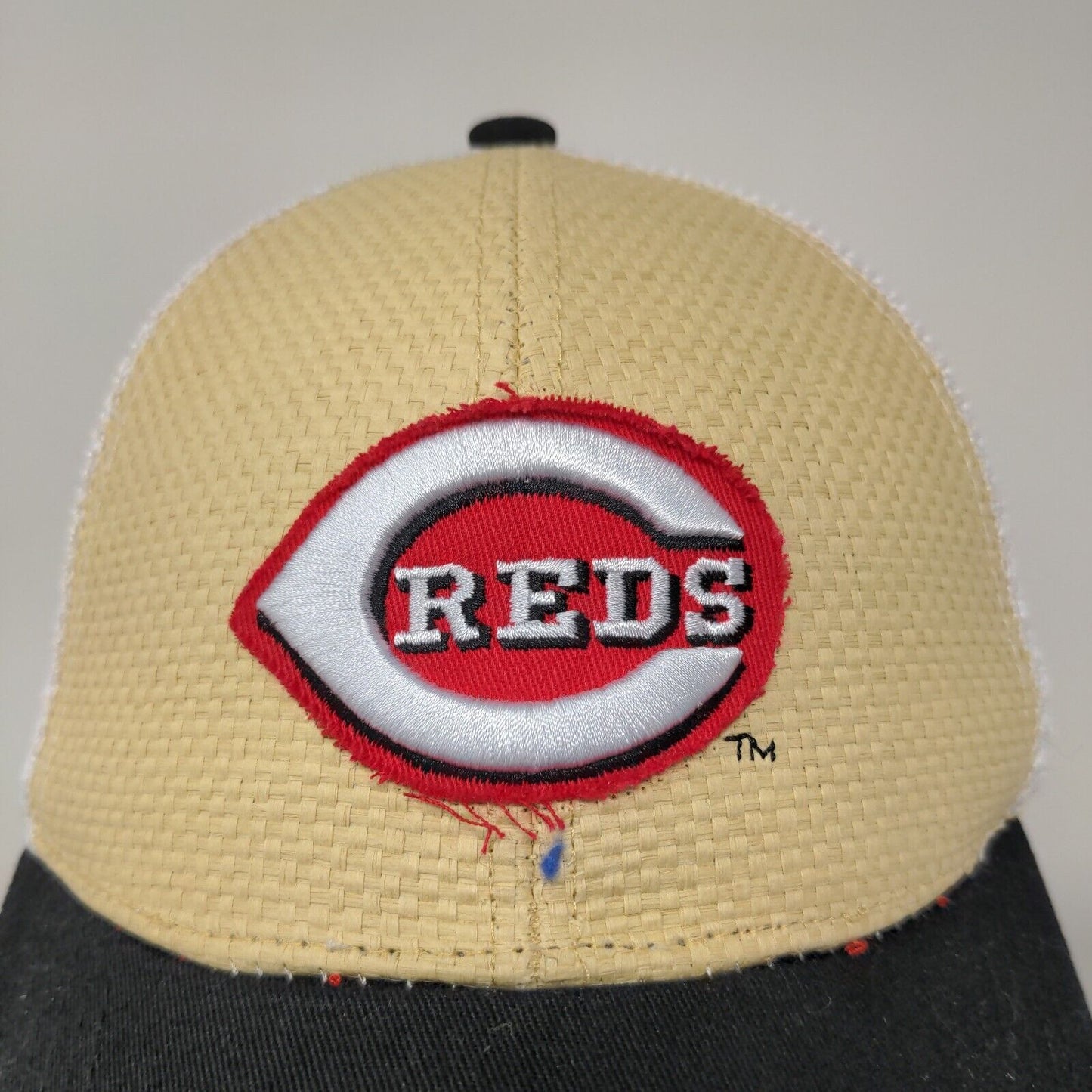 Cincinnati Reds MLB Snapback Mesh Back Hat Gold White Adjustable Montgomery Inn