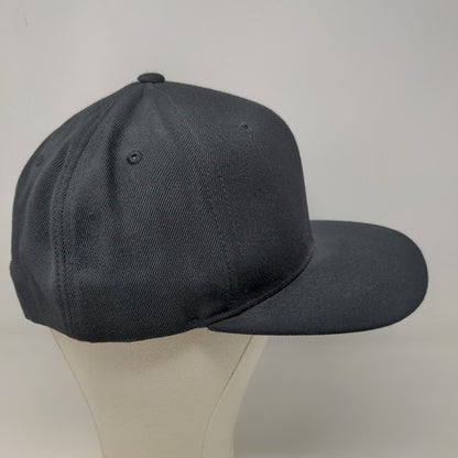 Yupoong Men's Snapback Hat Black Adjustable Blank Acrylic Wool Blend