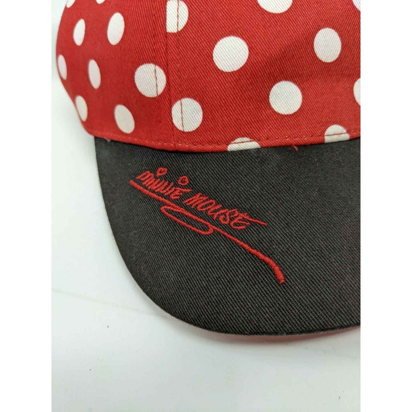 Walt Disney World Girls Youth Minnie Mouse Hat Cap Red Ears Bow Polka Dots