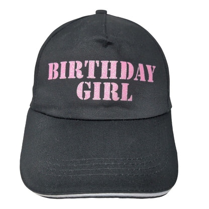 Unbranded Girl's Strapback Hat Black Adjustable Graphic Birthday Girl