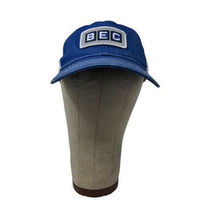 BEC Snapback Meshback Hat Embroidered Logo American Flag Blue White