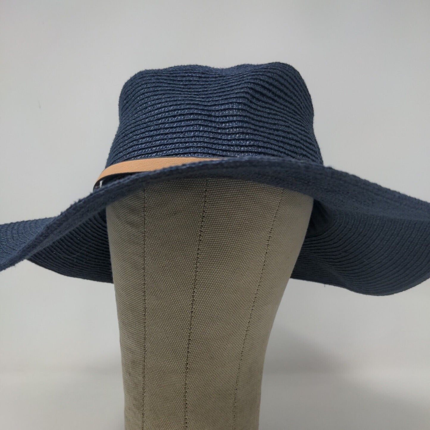 Banana Republic Womens Sun Hat Blue Size M/L Straw Polyester Blend Wide Brim