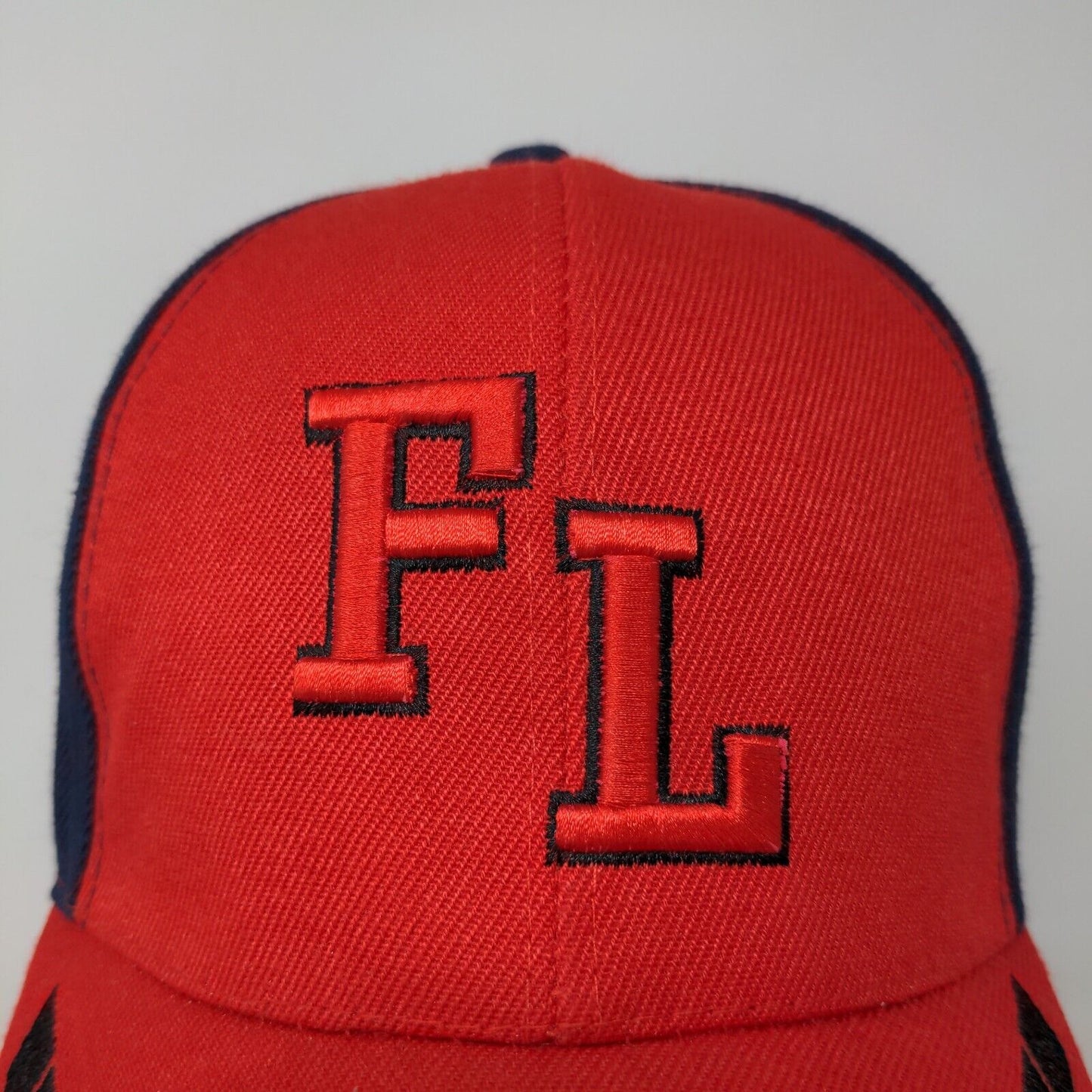 FL Florida Strapback Hat Red Blue Embroidered Logo Adjustable Vacation Tourist