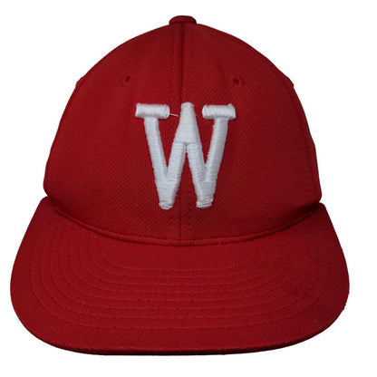 Pacific Headwear Men's Fitted Hat Red Size XS Embroidered W Bulldog Logos