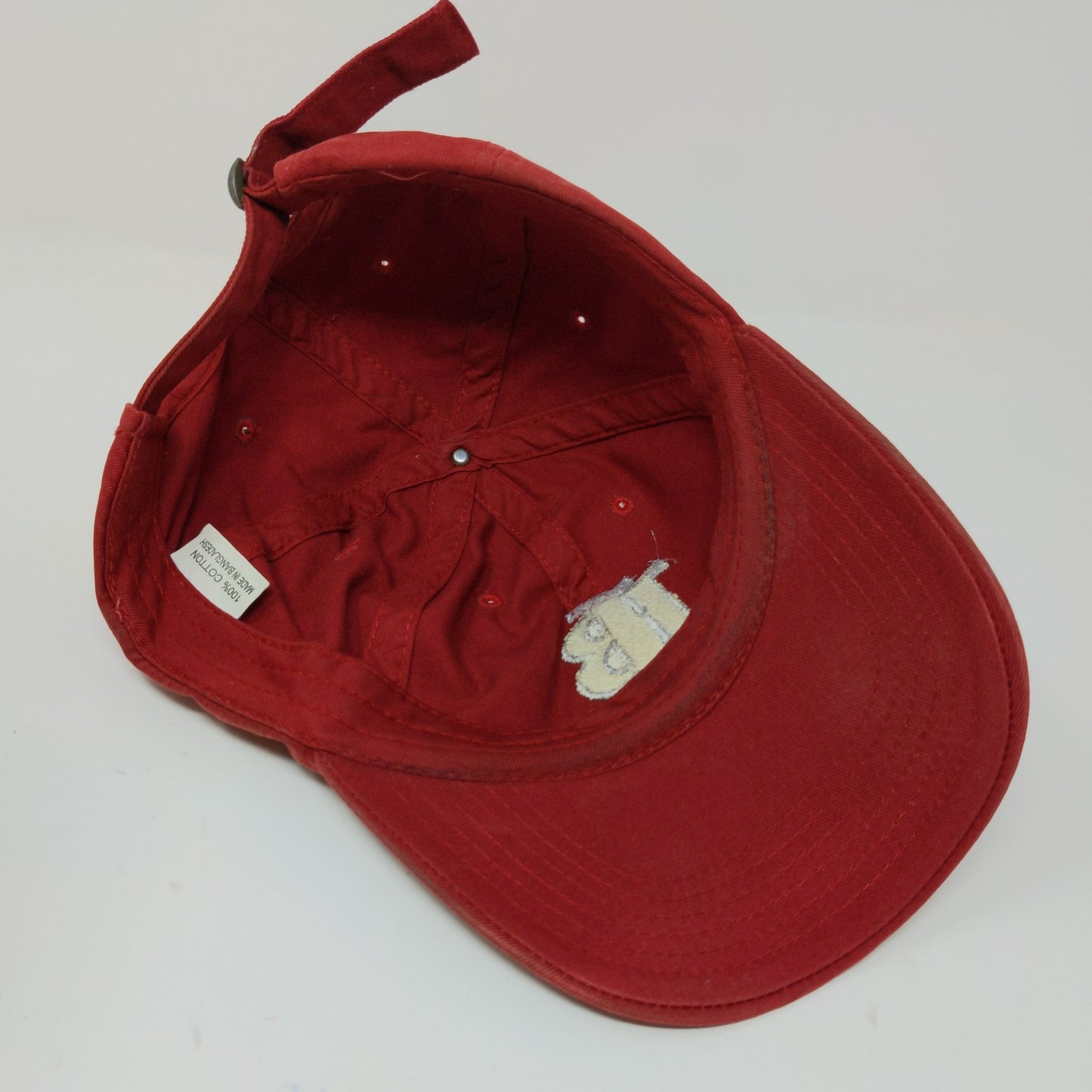 Unbranded Men's 100% Cotton Slideback Hat Embroidered IB Logo Red