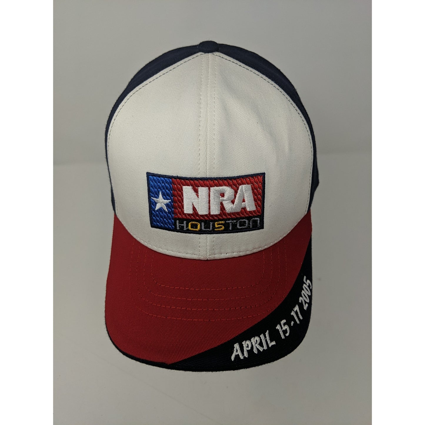 Mens NRA Houston 2005 Meetings and Exhibits Hat Strapback Red White & Blue