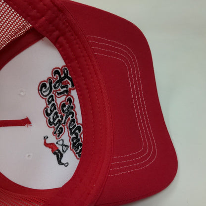 Six Flags Men's Suicide Squad Mesh Back Snapback Hat Red White Harley Quinn