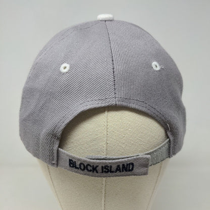 Block Island Men's Strapback Hat Gray Embroidered Logo 100% Acrylic