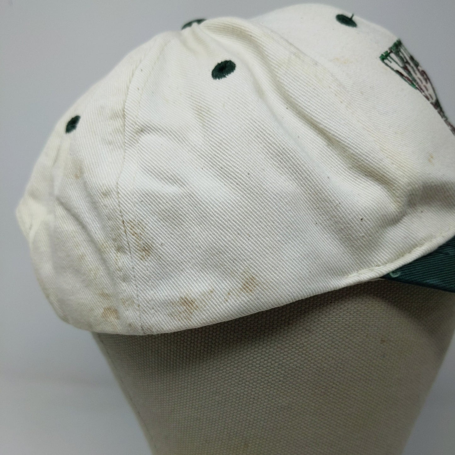 Toppers Clinton County BEEF Snapback Hat White Green Embroidered Text OSFA
