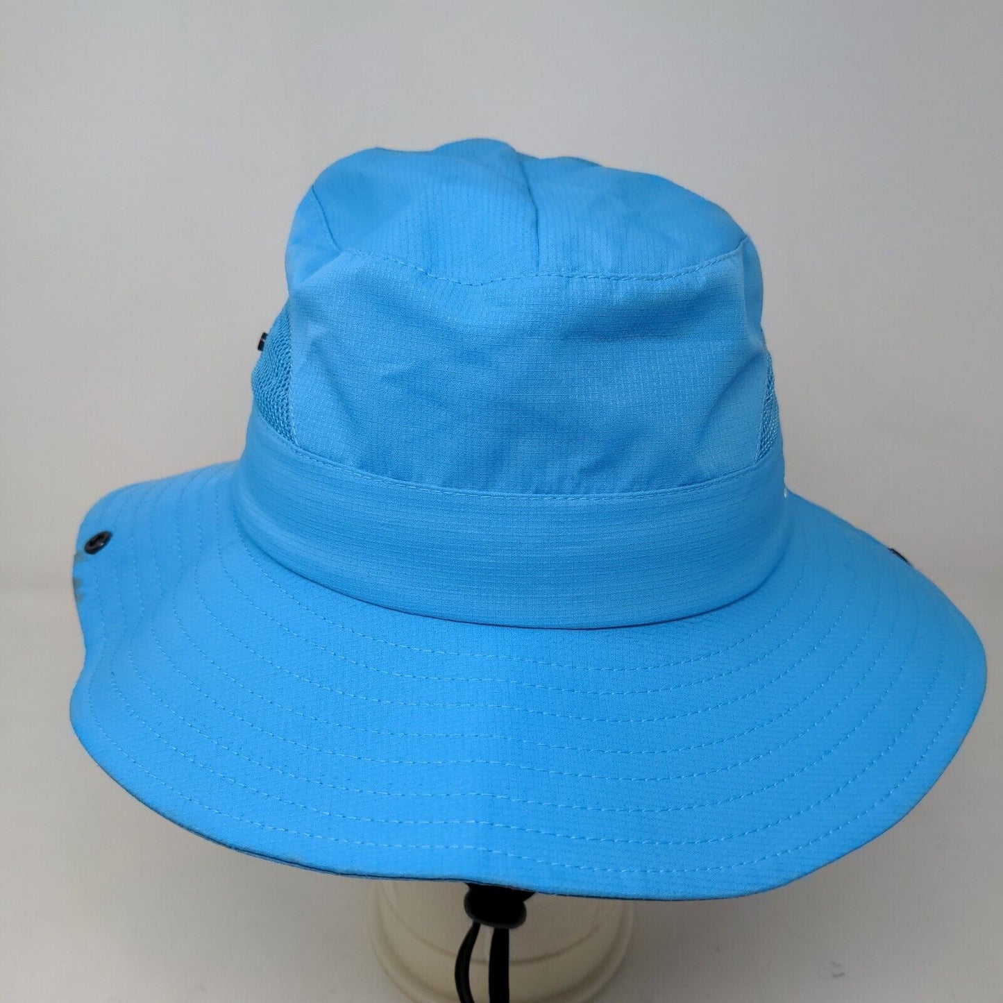 SunShade Men's Wide Brim Hat Blue Snapback Mesh 100% Polyester Drawstring