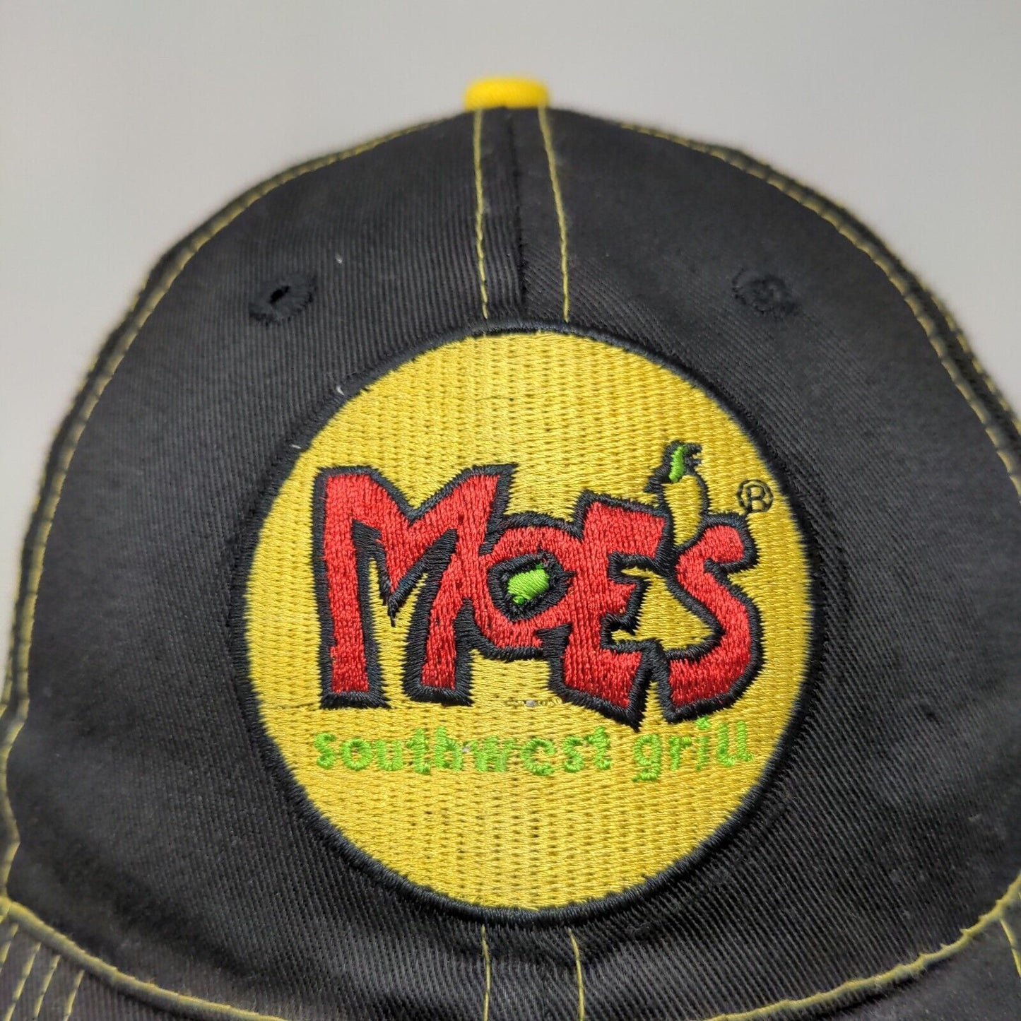 Moe's Southern Grill Men's Strapback Hat Black Adjustable Embroidered Logo