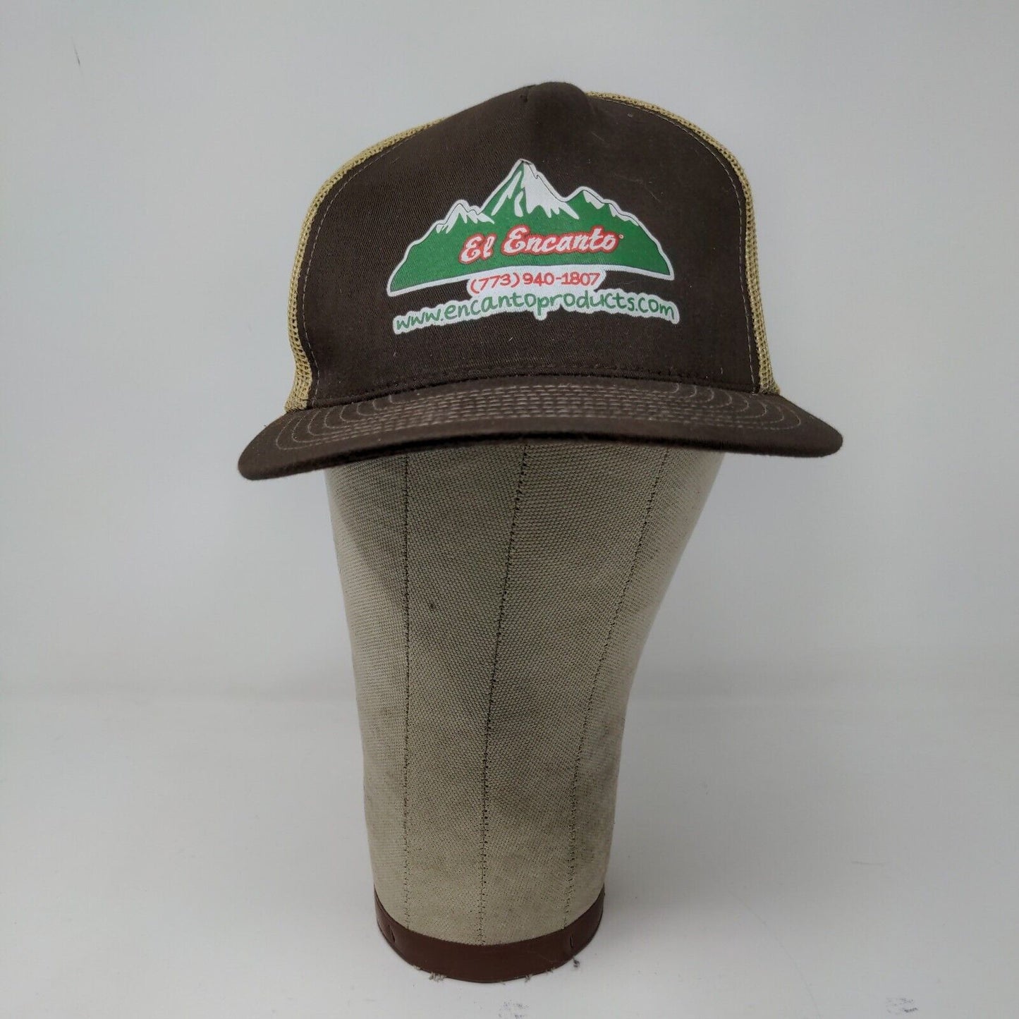 El Encanto Mens Mexican Food Distribution Meshback Snapback Hat Brown Adjustable