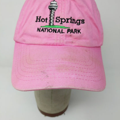 Hot Springs National Park Pink Strapback Baseball Hat Cap Adjustable Hook Loop