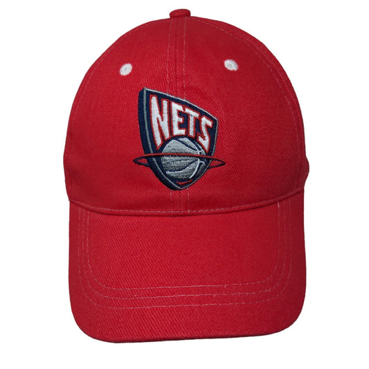 World Men's Strapback Hat Red Embroidered Brooklyn Nets Logo