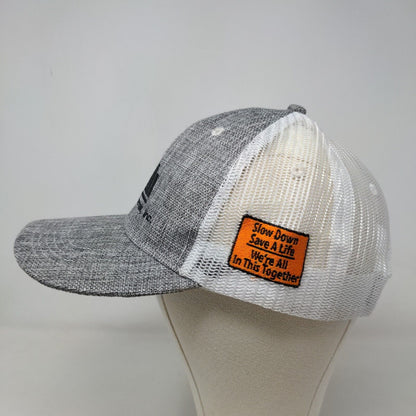Cap America Men's Snapback Mesh Back Hat Gray White Embroidered Asphalt Logo
