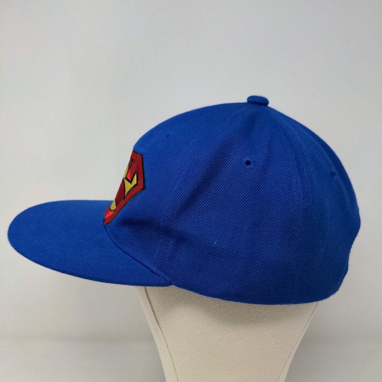 Six Flags Men's Snapback Hat Blue Embroidered Superman Logo Superhero