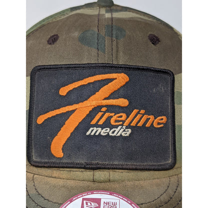 New Era 9Fifty Snapback Hat Fireline Media Adjustable Camo US Flag Patch OSFM